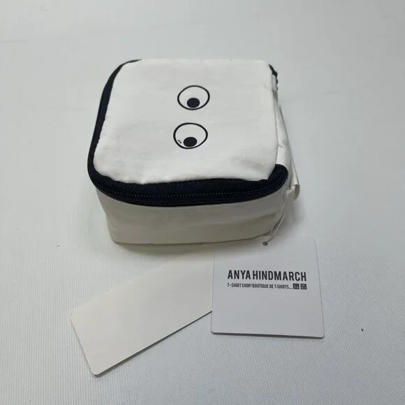 Anya Hindmarch × Uniqlo Mini Square Pouch (White) – Small Size, New with Tags - Picture 4 of 9